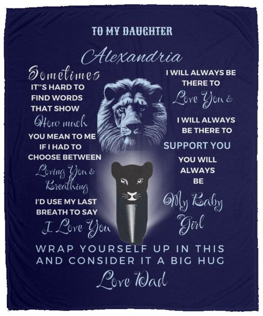 Customizable Royal Lioness | Daughter's Blanket | VPM Cozy Plush Fleece Blanket - 50x60