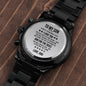 To My Son | Engraved Design Black Chronograph Watch