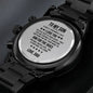 To My Son | Engraved Design Black Chronograph Watch