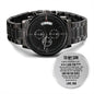 To My Son | Engraved Design Black Chronograph Watch