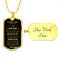 To My Son | Dog Tag | Love Dad