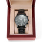 To My Son | Engraved Design Black Chronograph Watch