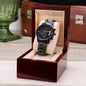 To My Son | Engraved Design Black Chronograph Watch