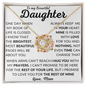 To My Beautiful Daughter | Love, Mom | Love Knot Necklace