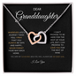 To My Dear Granddaughter, Interlocking Hearts Necklace