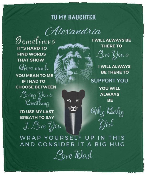 Customizable Royal Lioness | Daughter's Blanket | VPM Cozy Plush Fleece Blanket - 50x60