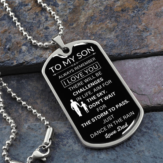 To My Son I Love You Dog Tag