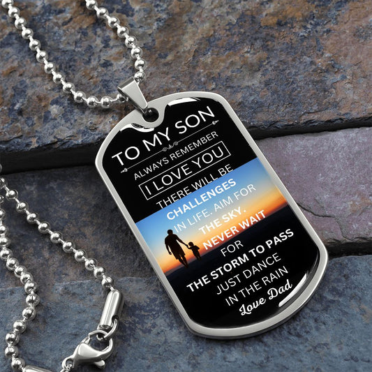 To My Son Luxury Dog Tag
