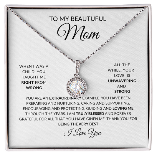 To My Beautiful Mom Eternal Hope Necklace
