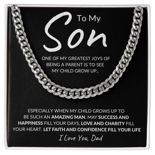 To My Son | I Love You, Dad | Cuban Link Chain | BC