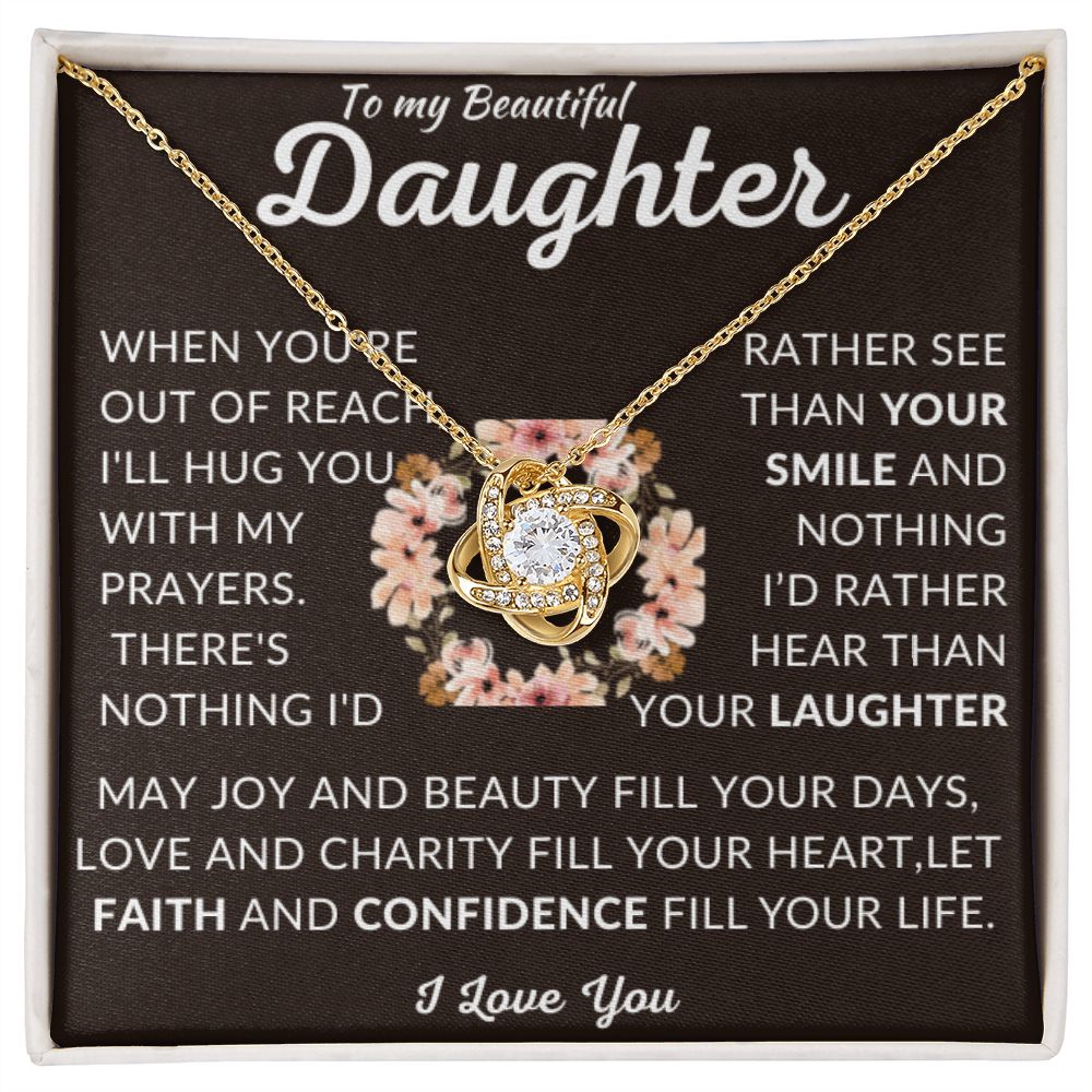 To My Beautiful Daughter | Love Knot Necklace | Out of Reach