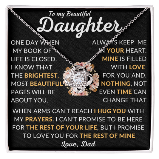 To My Beautiful Daughter | Love, Dad | Love Knot Necklace