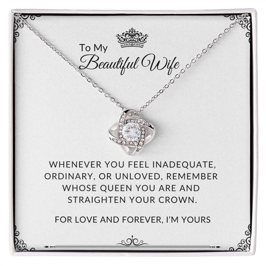 To My Beautiful Wife | Love Knot Necklace