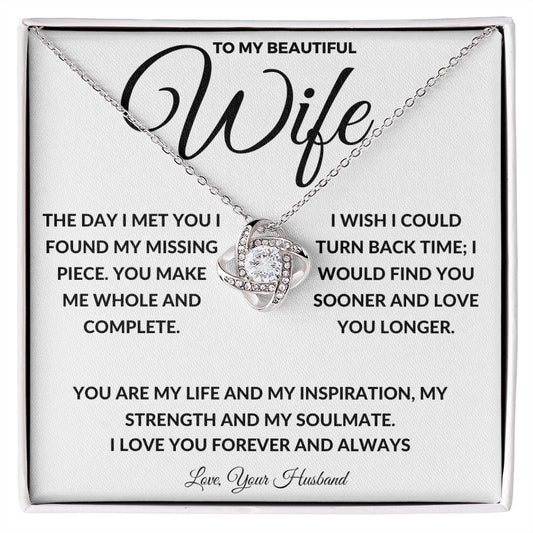 To My Beautiful Wife | Love Knot Necklace | 23119