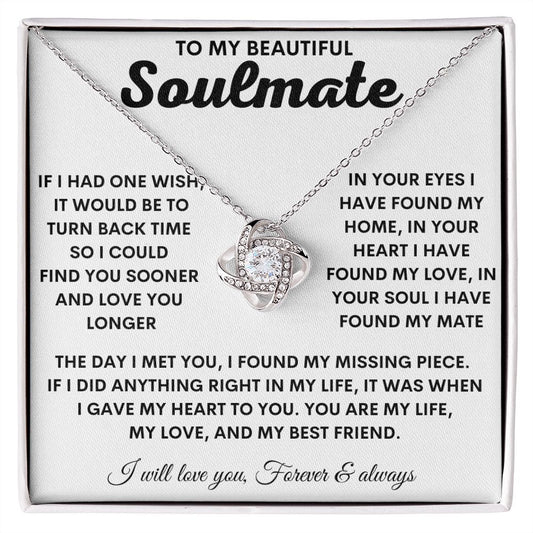 To My Beautiful Soulmate | Love Knot Necklace | WC23227