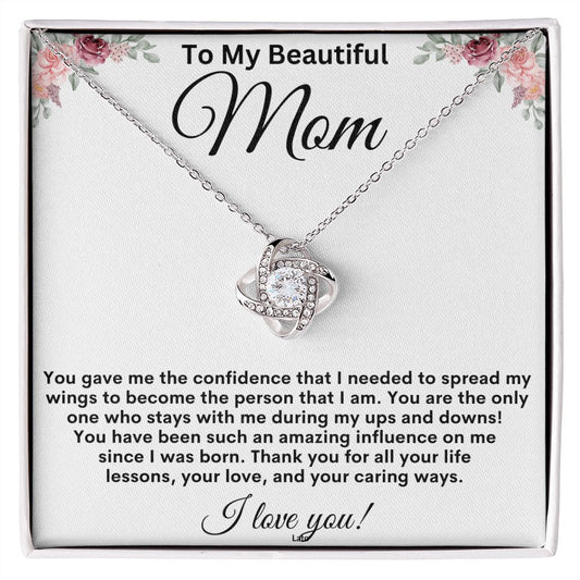 To My Beautiful Mom | Love Knot Necklace | WC+E23313