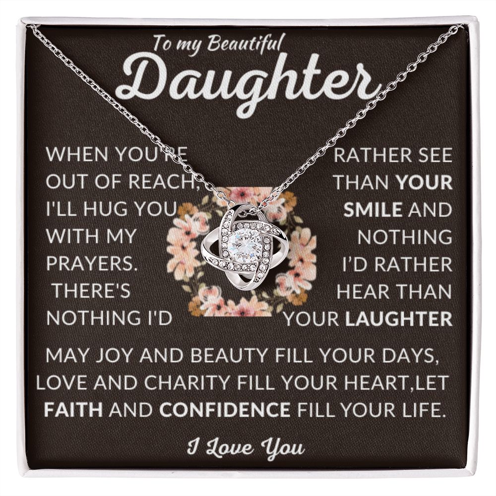 To My Beautiful Daughter | Love Knot Necklace | Out of Reach