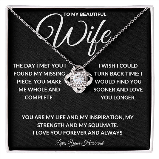 To My Beautiful Wife | Love Knot Necklace | 23191