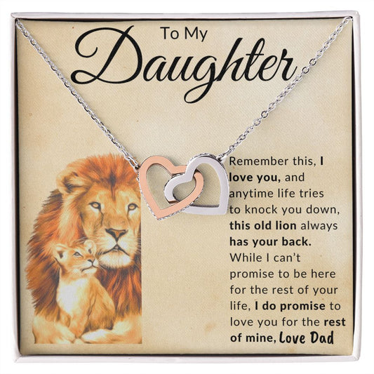 To My Daughter | I Love You | Interlocking Hearts Necklace