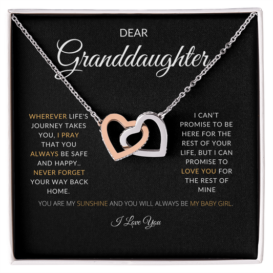To My Dear Granddaughter, Interlocking Hearts Necklace