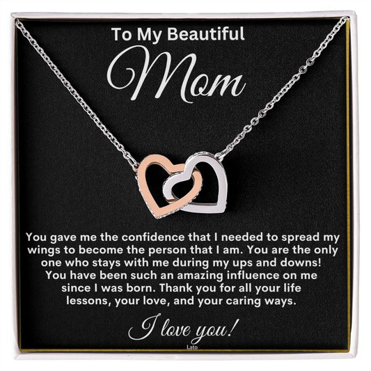 To My Beautiful Mom | Interlocking Hearts Necklace | BC23215